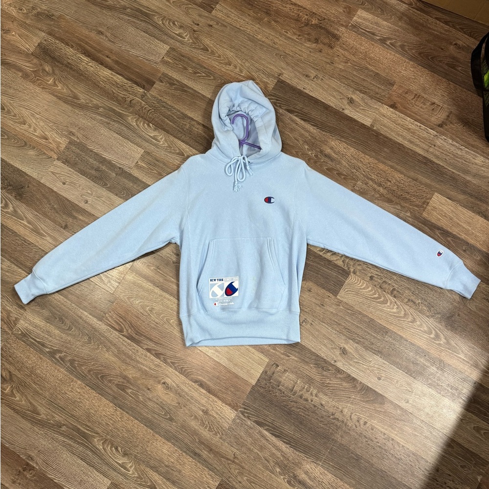 Champion Women's Light Blue Hoodie